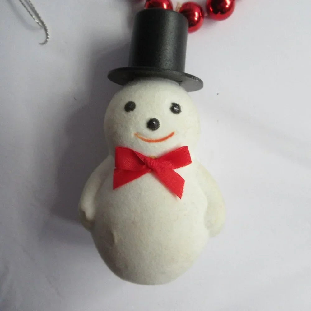 AVON Festive Friends Christmas Garland Flocked Blow Mold Deer Snowman Vtg 6 Ft